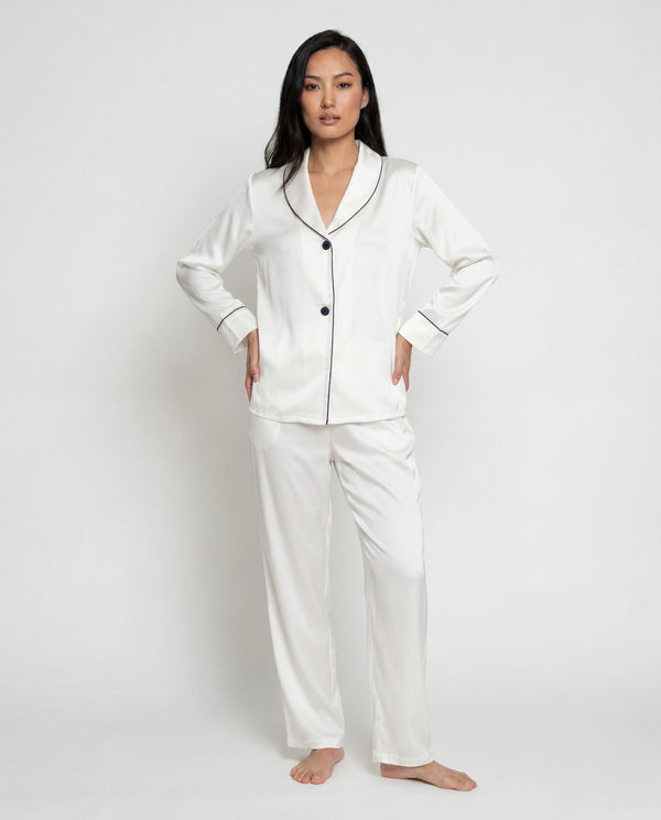 Kyoto — Long Silk Set, Notched Lapel