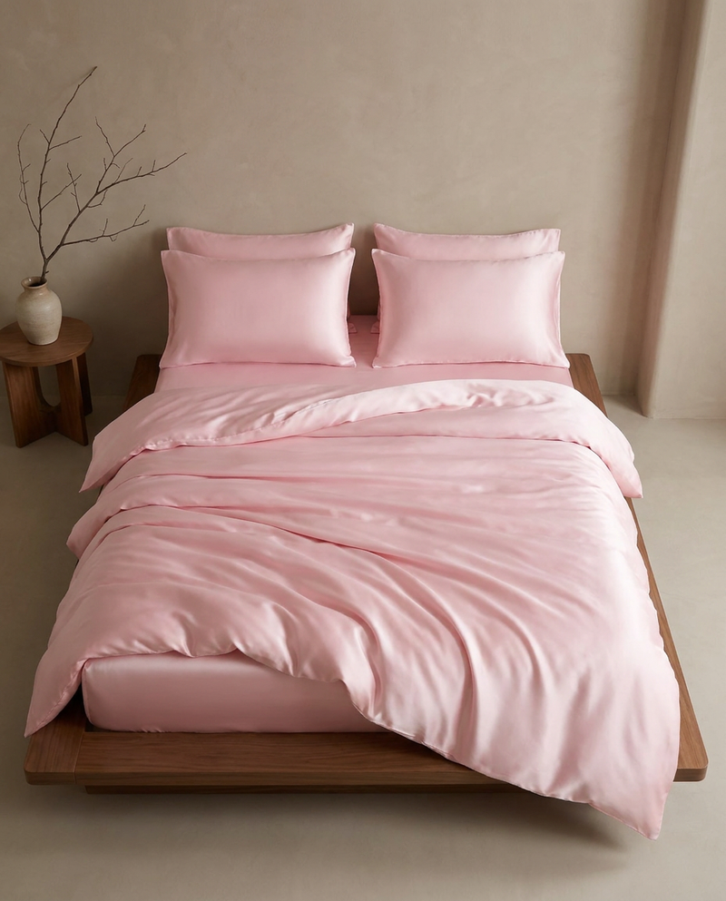 Das Seiden-Bettwäsche-Set — Nº 16 Rose Lait